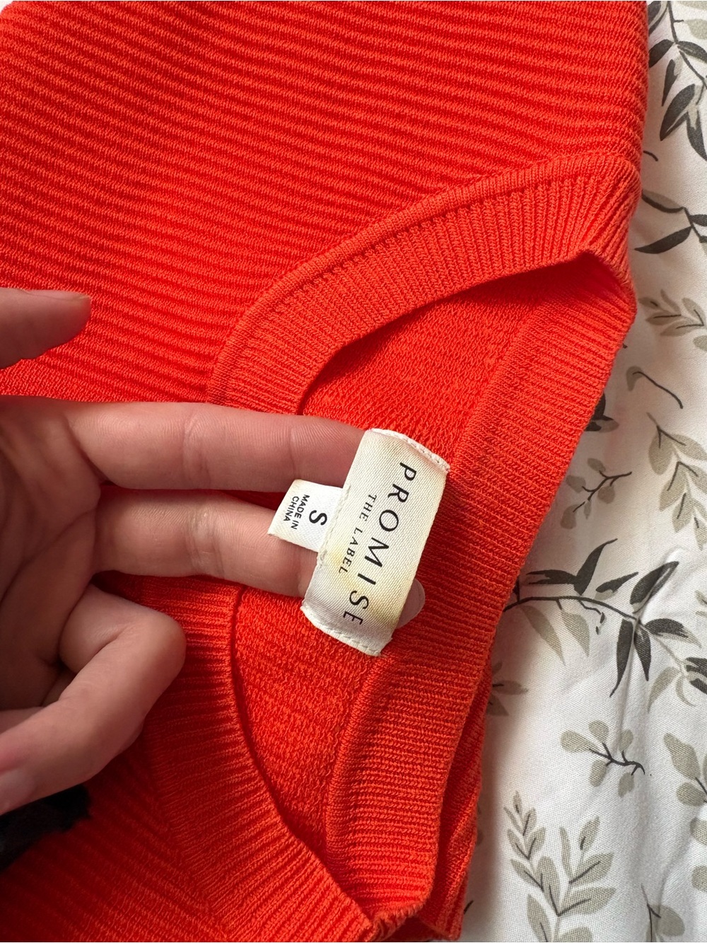 Promise Orange Ribbed Cropped Tank - Picture 4 of 4